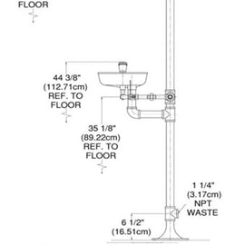 ENCON COMBINATION SHOWER/   EYEWASH WITH S/S PIPING  & YELLO BOWL®