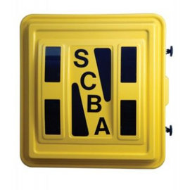 Dual SCBA Wall Case for wider harness ergonomic SCBA units