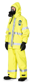 Kappler DuraChem® 200 NFPA 1990 (1992) and NFPA 2112 Certified Coverall D2H443-9212,Breathable, NFPA-Certified Hi-Vis FR Apparel With Proven Multi-Purpose Protection Attachable Hood, Glove Cone Inserts.  Please choose Size and Color.