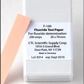 CTL Scientific Fluoride test paper   - box of 200 strips  - Hazardous : N