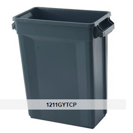 Trust® Svelte® Container, 16 gal, 25"H x 20"W x 10 11/16"D, Gray