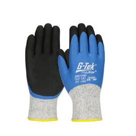 West Chester G-Tek PolyKor Seamless Knit Single Layer PolyKor/Acrylic Blended Glove with Double Dipped Latex Coated MicroSurface Grip on Full Hand - Price per dozen