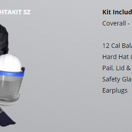 Arc Rated Safety "PPE in a Pail" 12 Cal Coverall Highly Transparent AMP Shield Kit - please choose size