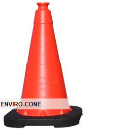 Enviro-Cone® Traffic Cone, 36" w/ 4" & 6" Reflective Collars, 10 lb, orange/black