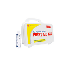Genuine First Aid Kit, 10 Person with Eyewash, Weatherproof Plastic