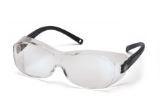 Pyramex Clear H2X Anti-Fog Lens with Black Temple - Fits over Rx Glasses - Box of 12