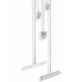 Rackem Safety White 17" Utility / Sanitation Rack, (5) 2" Hooks,  17.25"W x 3"H x 3.5"D