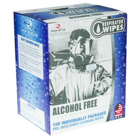 Radians 100 Count Respirator Wipes - Choose Regular or Alcohol Free -