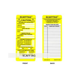 Brady® Scafftag® Caution Inserts, Yellow - 100 per package - size 7 5/8" x 3 1/4"