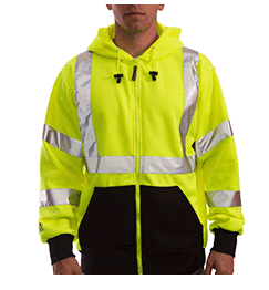 Tingley Hi-Vis Zip Up Hoodie - Fluorescent Lime