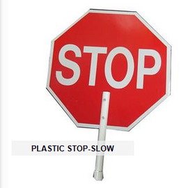 MTS Safety "Stop/Slow" Plastic Reflective, 12" PVC Handle