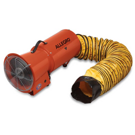 Allegro 8" Axial AC Metal Blower with Canister: A.C. Electric 1/3 HP  - Please Choose Length of Ducting