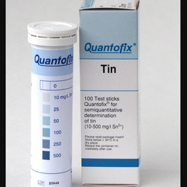 CTL Scientific QUANTOFIX Tin  *TEST PROCEDURE IS INTRICATE, PRODUCT NOT RECOMMENDED FOR USE BY NON CHEMIST* REQUEST TEST PROCEDURE PRIOR TO ORDERING  - box of 100 strips (6 x 95 mm)  - Hazardous : N