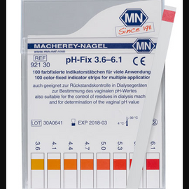 CTL Scientific PH-FIX  3.6-6.1 - box of 100 strips (6 x 85 mm)  - Hazardous : N
