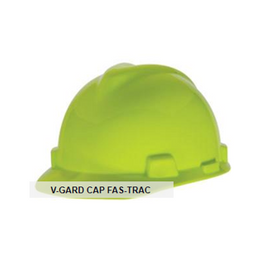 MSA V-Gard Protective Cap - Standard Slotted Cap, with Fas-Trac Suspension -  ANSI Z89.1, Class E -VARIOUS COLORS