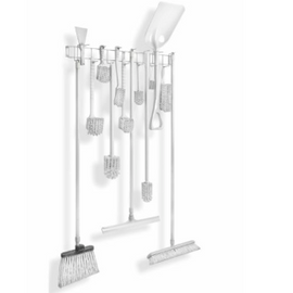 Rackem Safety White 36" Utility / Sanitation Rack, (16) 2-1/2" Hooks, 36"W x 4"H x 3.5"D