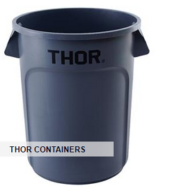 Trust® Thor® Round Container, 55 gal, 33 1/16" x 26 3/8", Gray